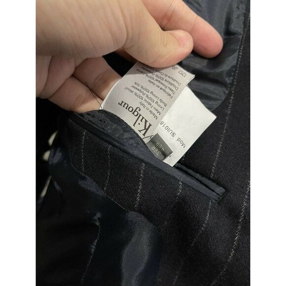 NWT KILGOUR Savile Row London Men's Sports Coat Navy Blue Striped Wool Size 38 R - Picture 8 of 10